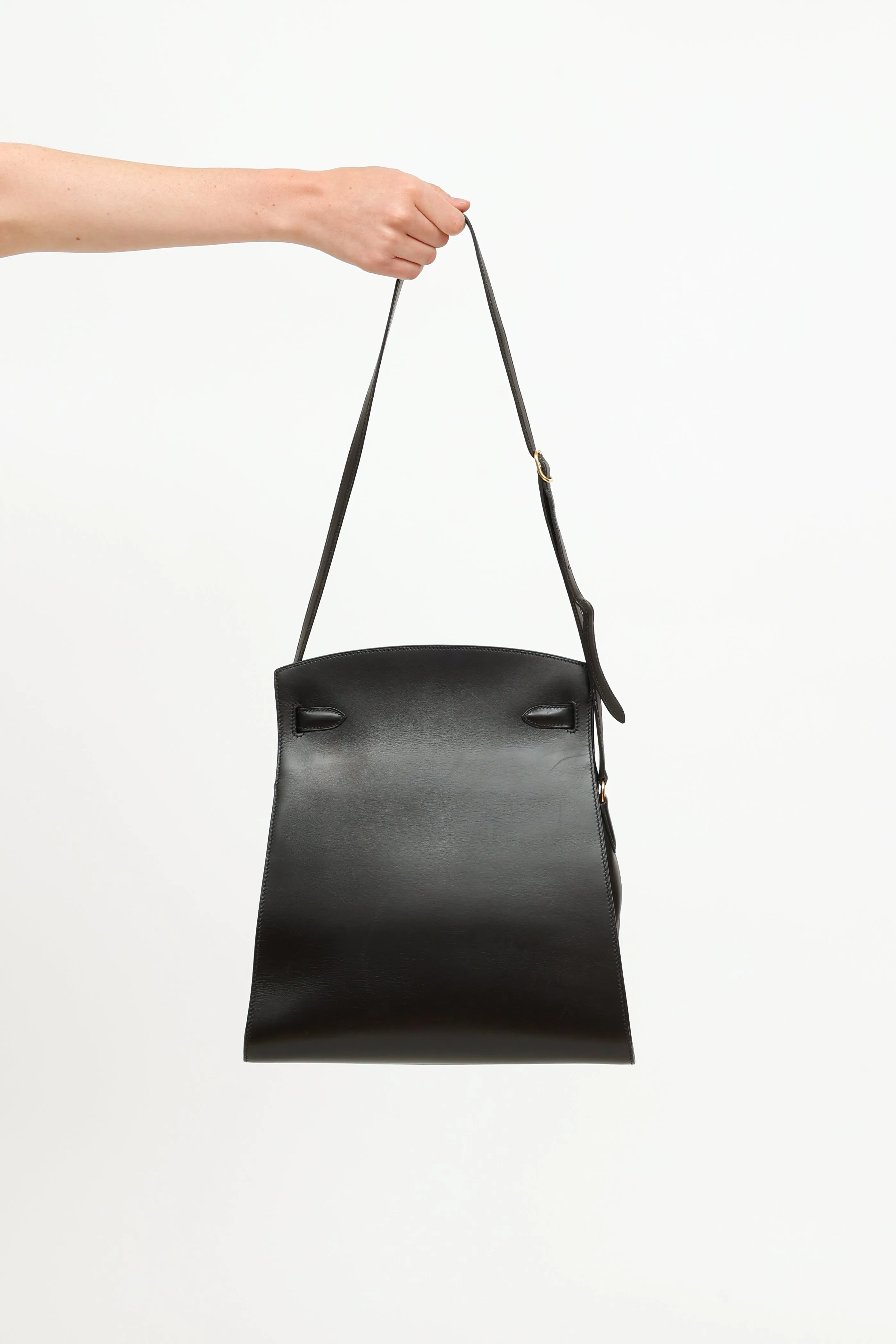 1995 Noir Box Calf Kelly Sport 30 Bag