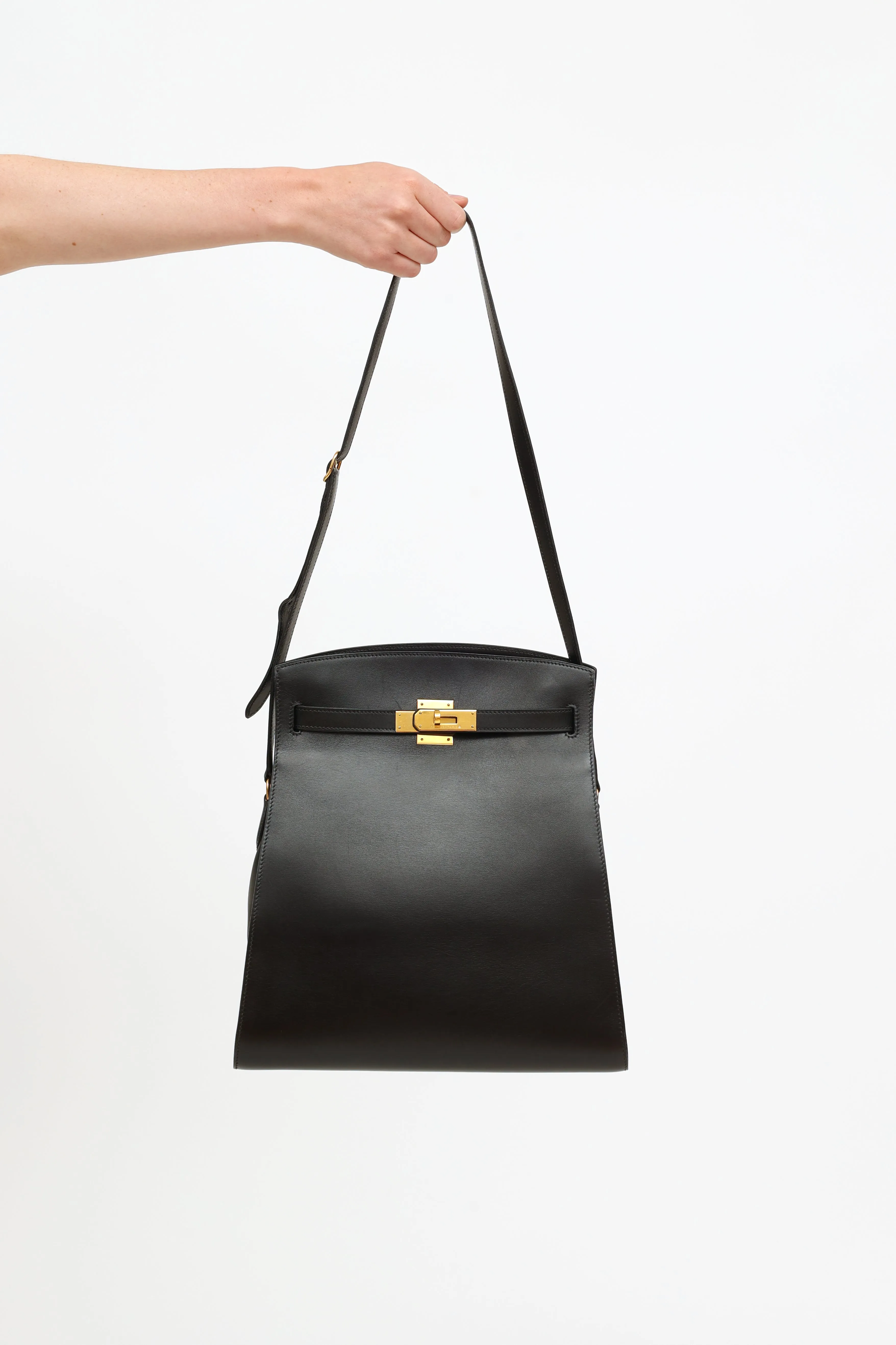 1995 Noir Box Calf Kelly Sport 30 Bag