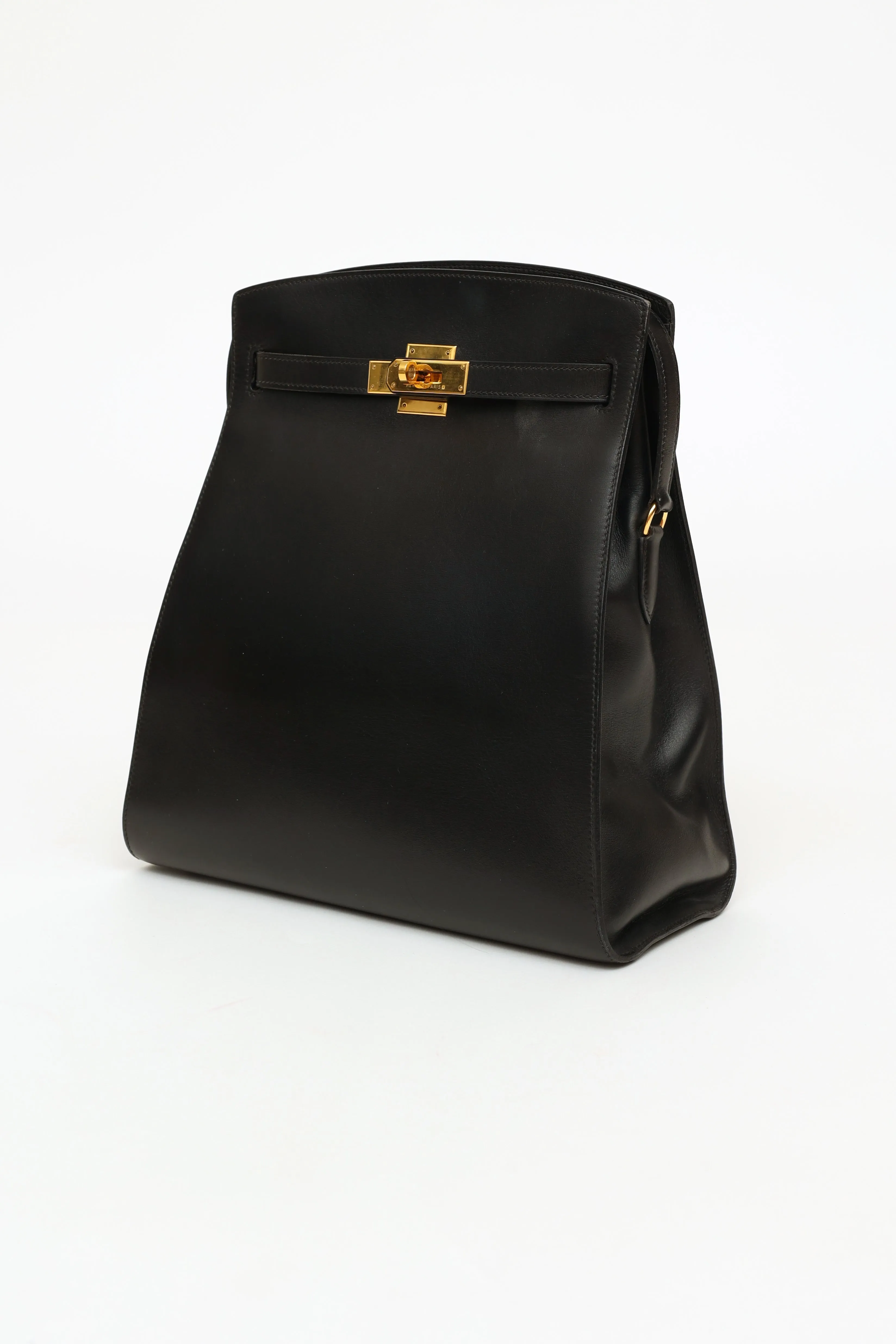 1995 Noir Box Calf Kelly Sport 30 Bag