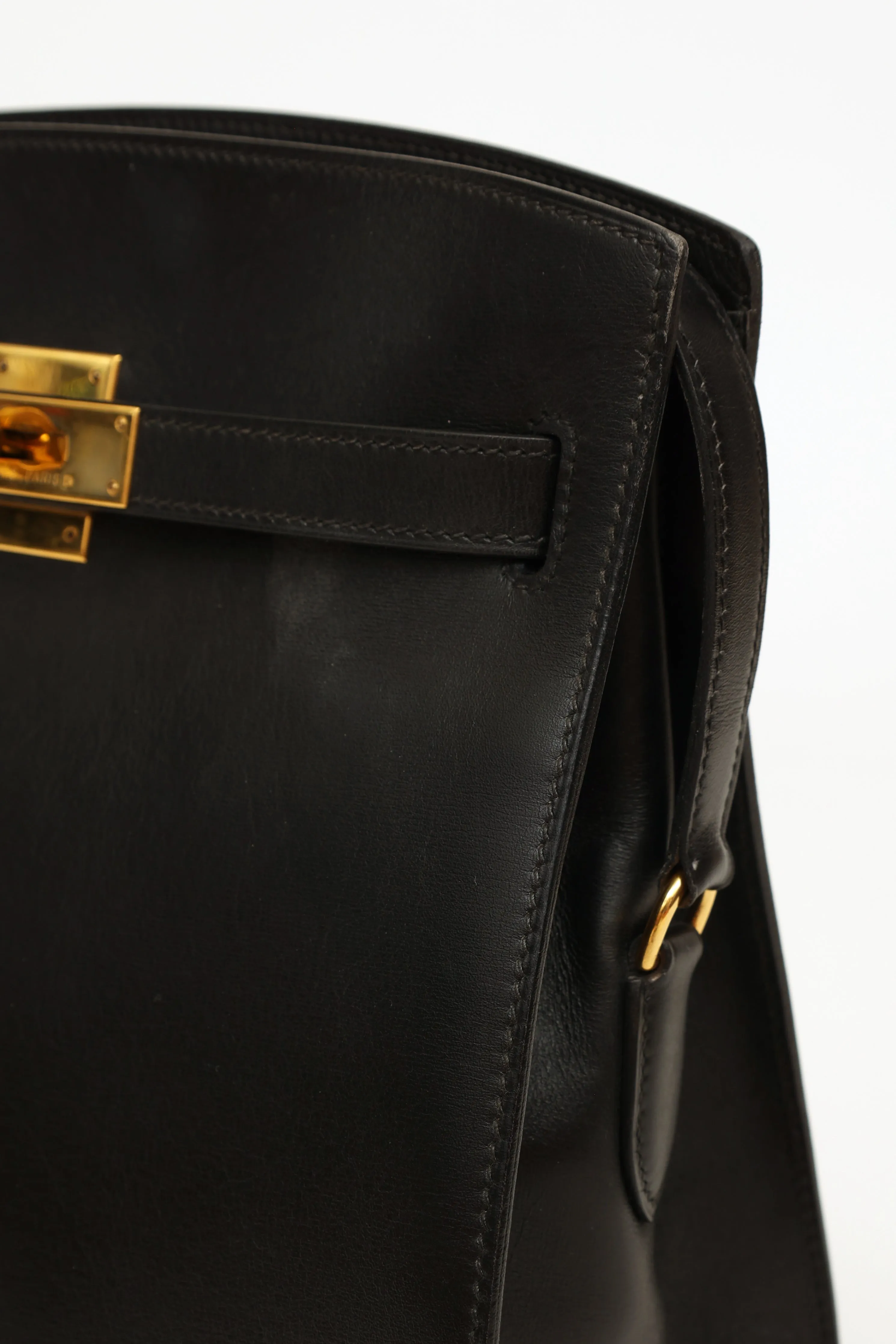 1995 Noir Box Calf Kelly Sport 30 Bag