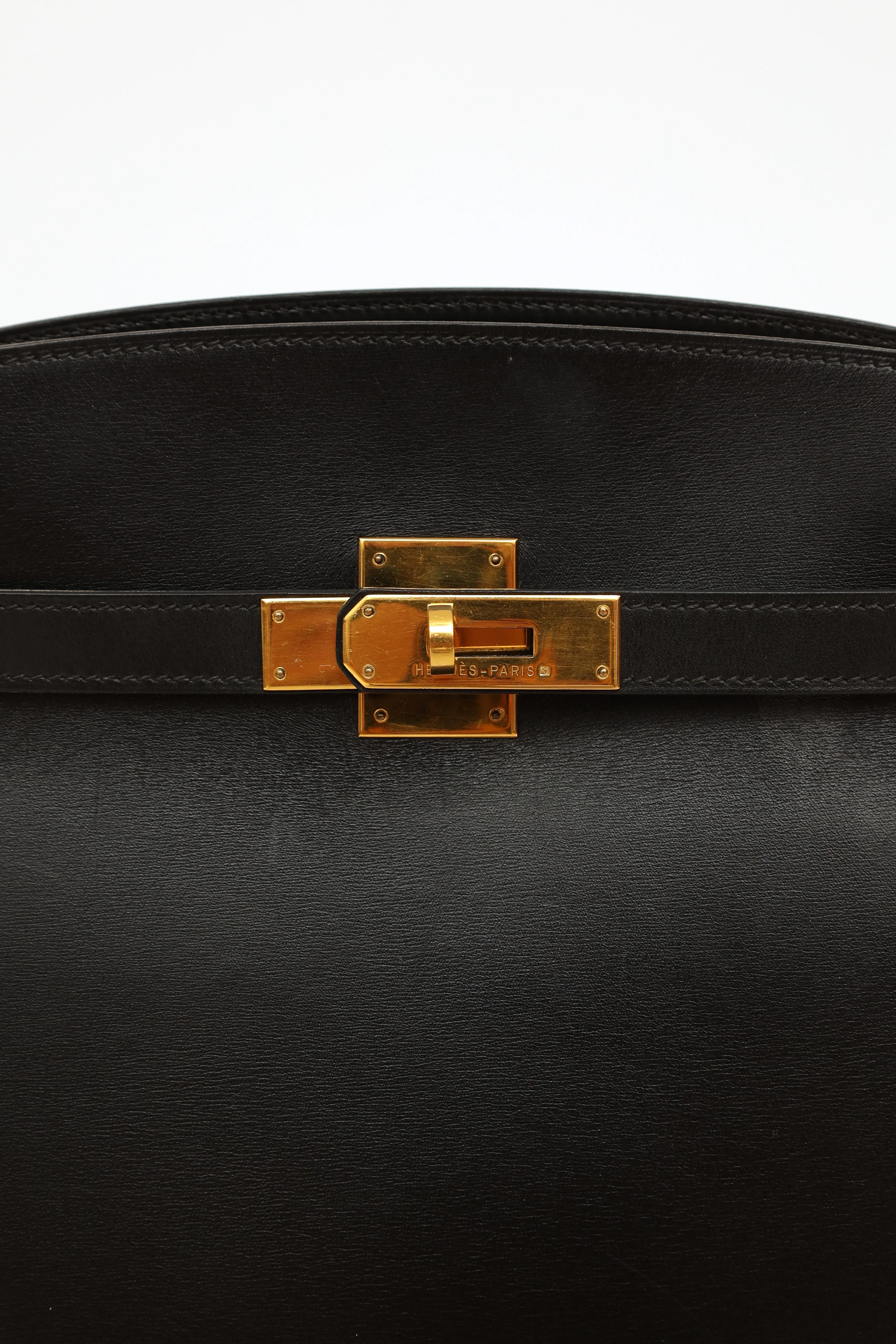 1995 Noir Box Calf Kelly Sport 30 Bag
