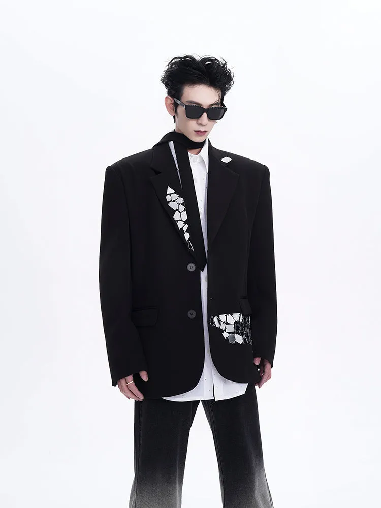 【24s Dec.】Niche Design Liquid Metal Suit Jacket