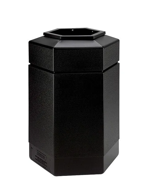 30 Gallon Hex Container Made of Black High Density Polyethylene