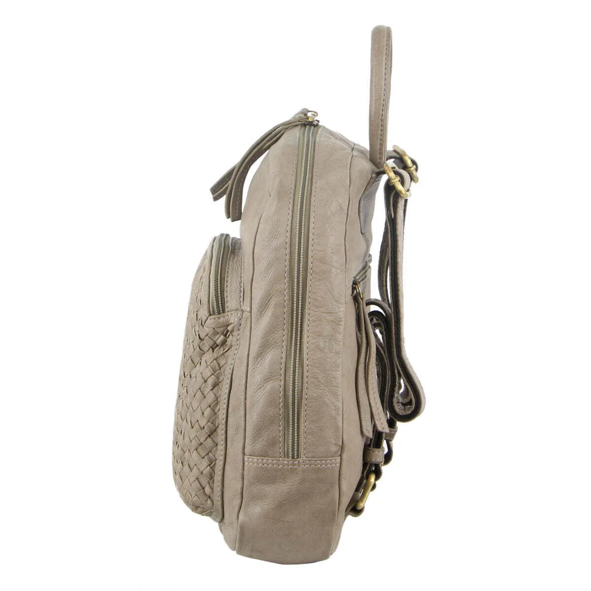 3Pc Set Pierre Cardin Womens Woven Leather Backpack   Cross-Body Bags - Sky Blue