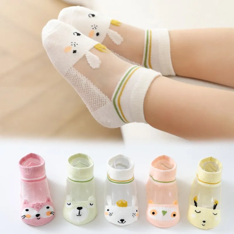 5-Pack Cotton Cartoon Animal Socks (5 Designs)