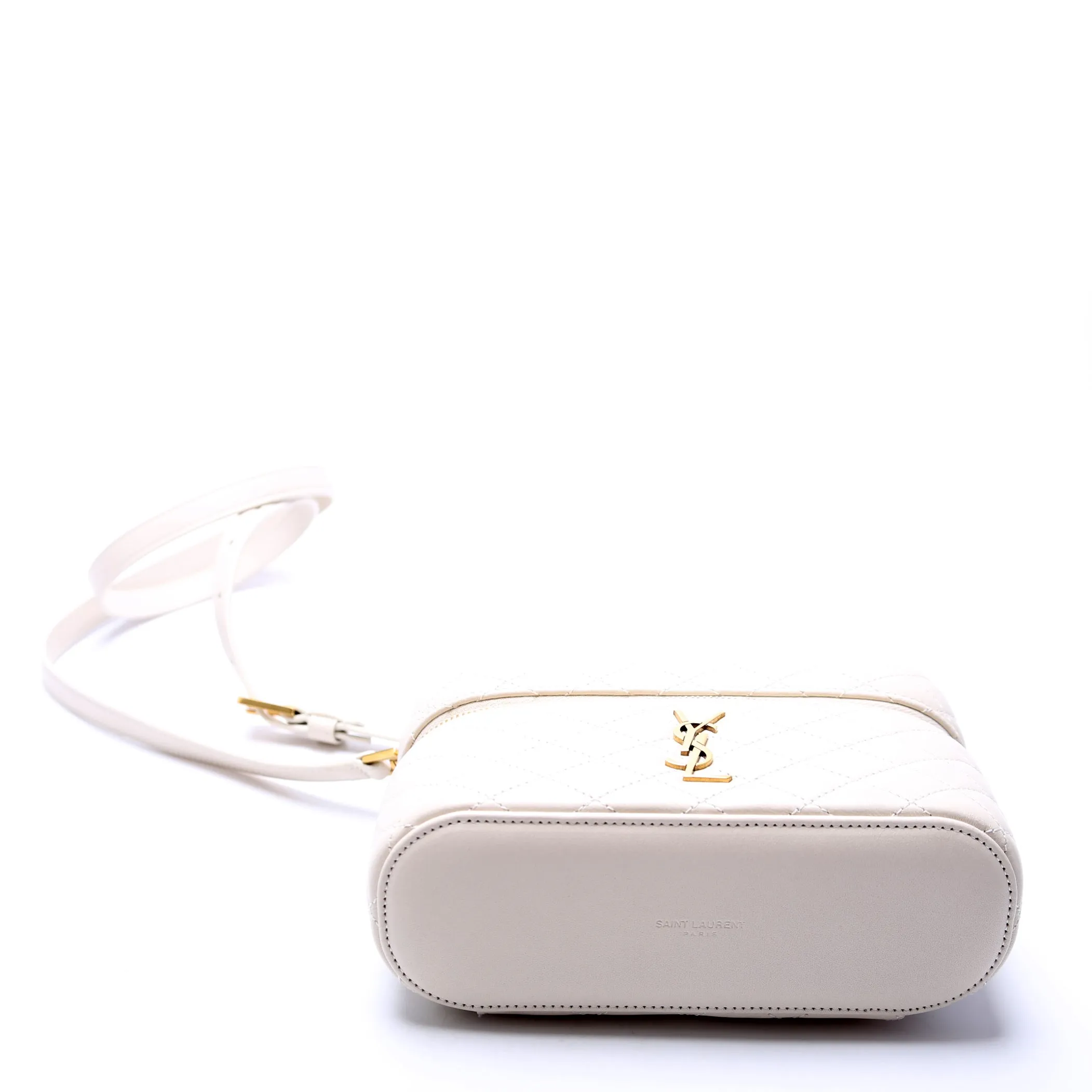 766731 Gaby Vanity Bag Quilted Lambskin Cream