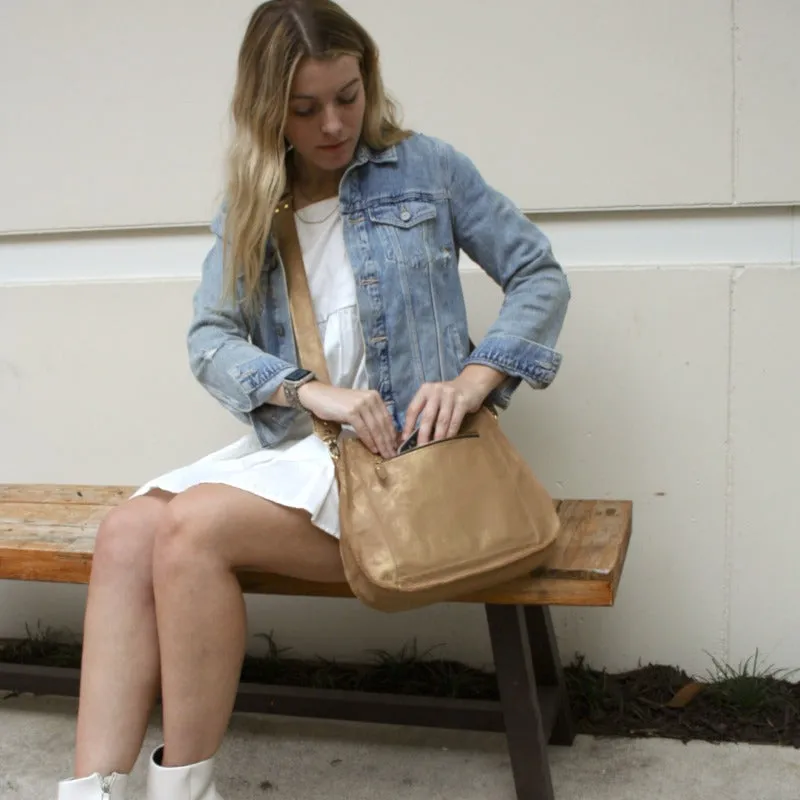 Alison Crossbody In Bronze Leather | Upcycled LV