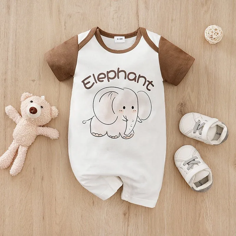 Baby's 11 Different Elephant Design One-Piece Jumpsuits