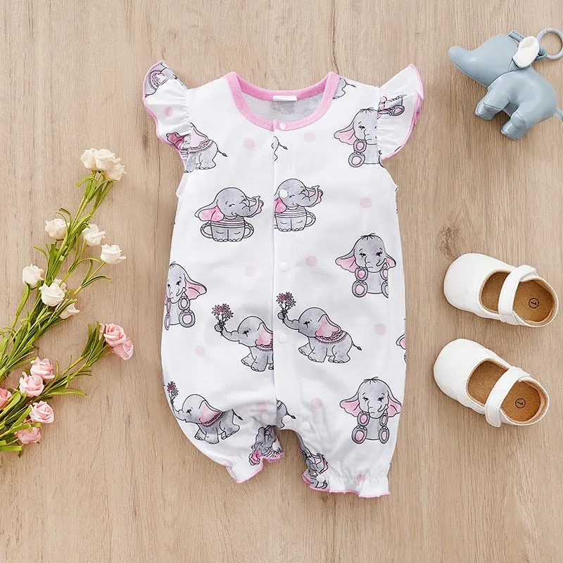 Baby's 11 Different Elephant Design One-Piece Jumpsuits