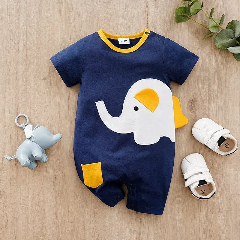 Baby's 11 Different Elephant Design One-Piece Jumpsuits