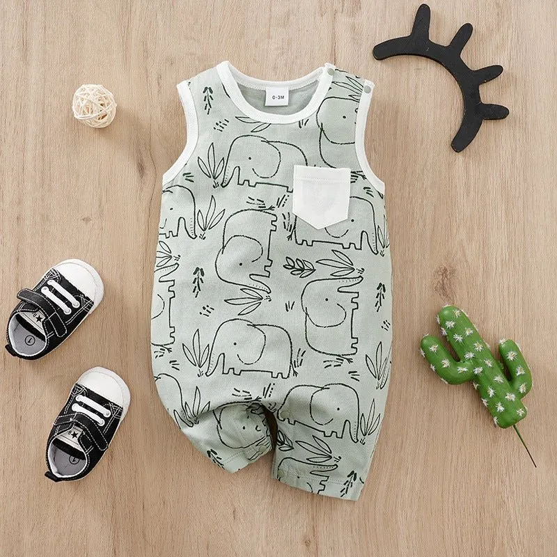 Baby's 11 Different Elephant Design One-Piece Jumpsuits