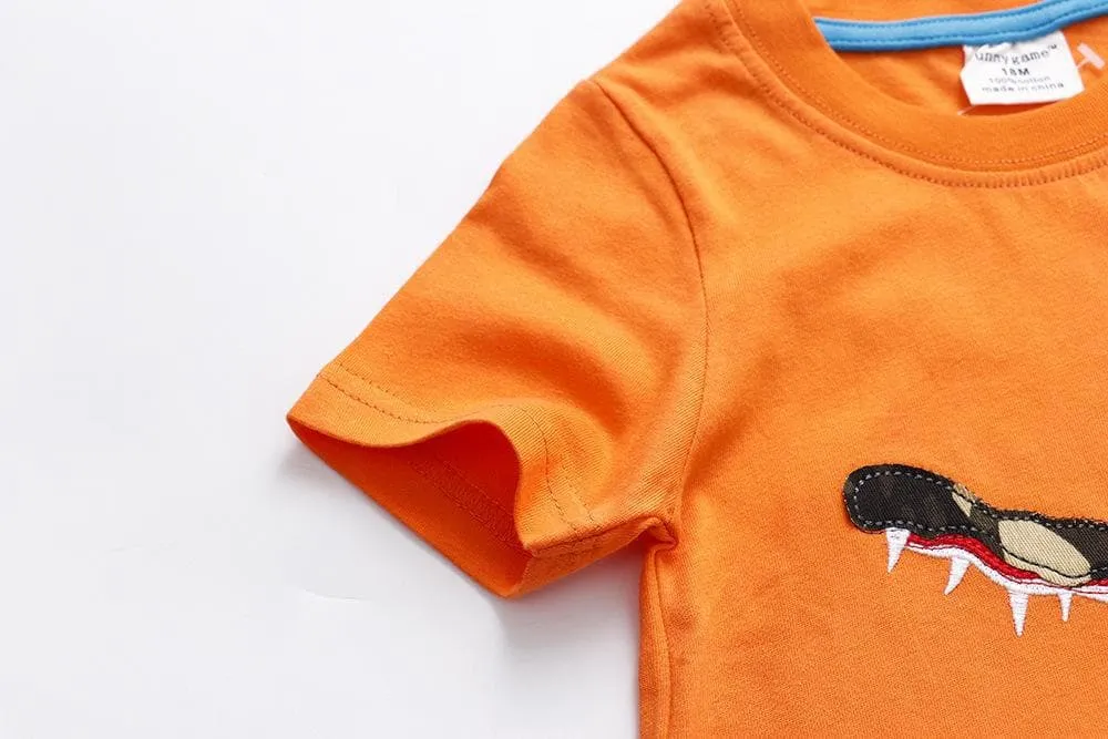 Baby/Toddler Boy Crocodile Pattern Orange T-shirt