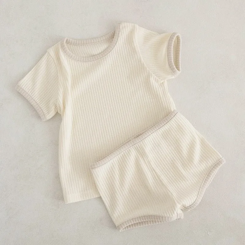 Baby/Toddler Casual Matching T-shirt and Shorts Set (4 Colors)