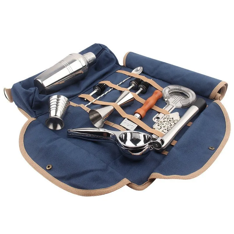Bartending Kit Portable Bar Bartending Bag Outdoor Picnic Camping Canvas Bartending Kit