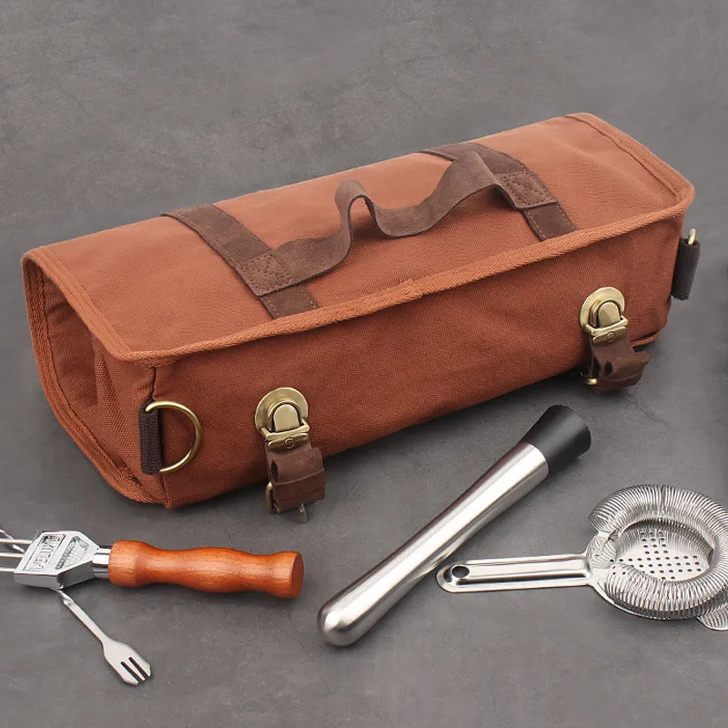 Bartending Kit Portable Bar Bartending Bag Outdoor Picnic Camping Canvas Bartending Kit
