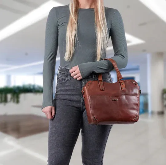 Bethany Leather Concealed Carry Lockable Satchel