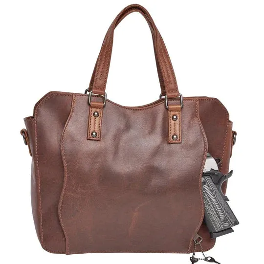 Bethany Leather Concealed Carry Lockable Satchel