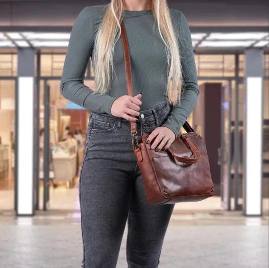 Bethany Leather Concealed Carry Lockable Satchel