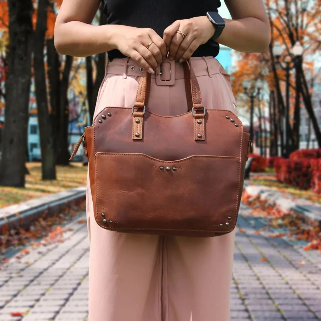 Bethany Leather Concealed Carry Lockable Satchel