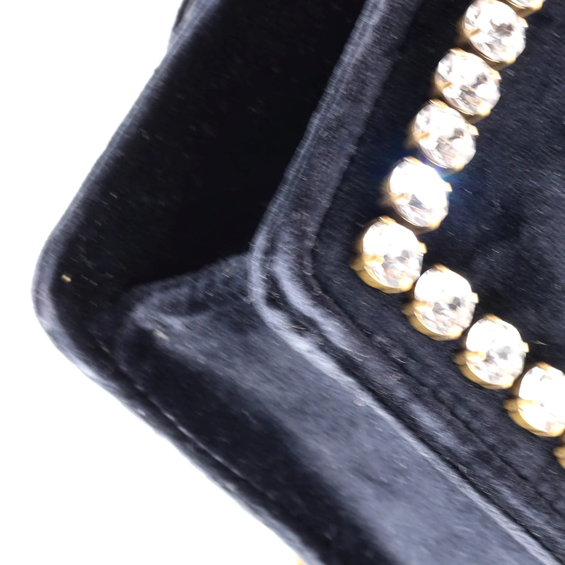 Broadway Pearly Bee Shoulder Bag Crystal Embellished Velvet Mini
