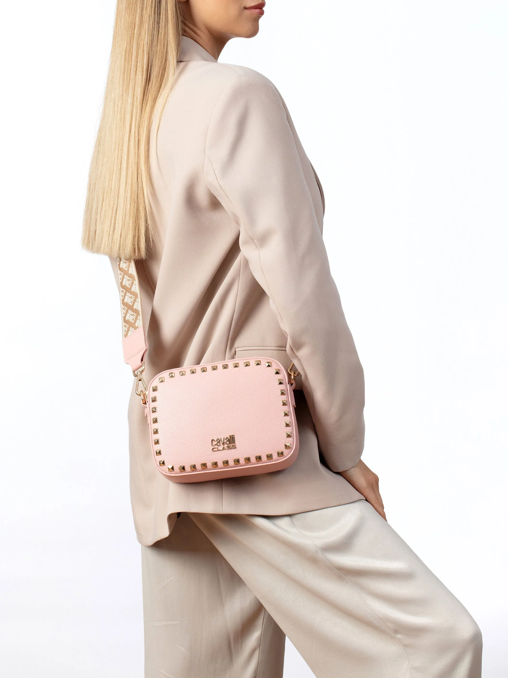 Cavalli Class ANCONA Powder Pink Small Square Crossbody bag