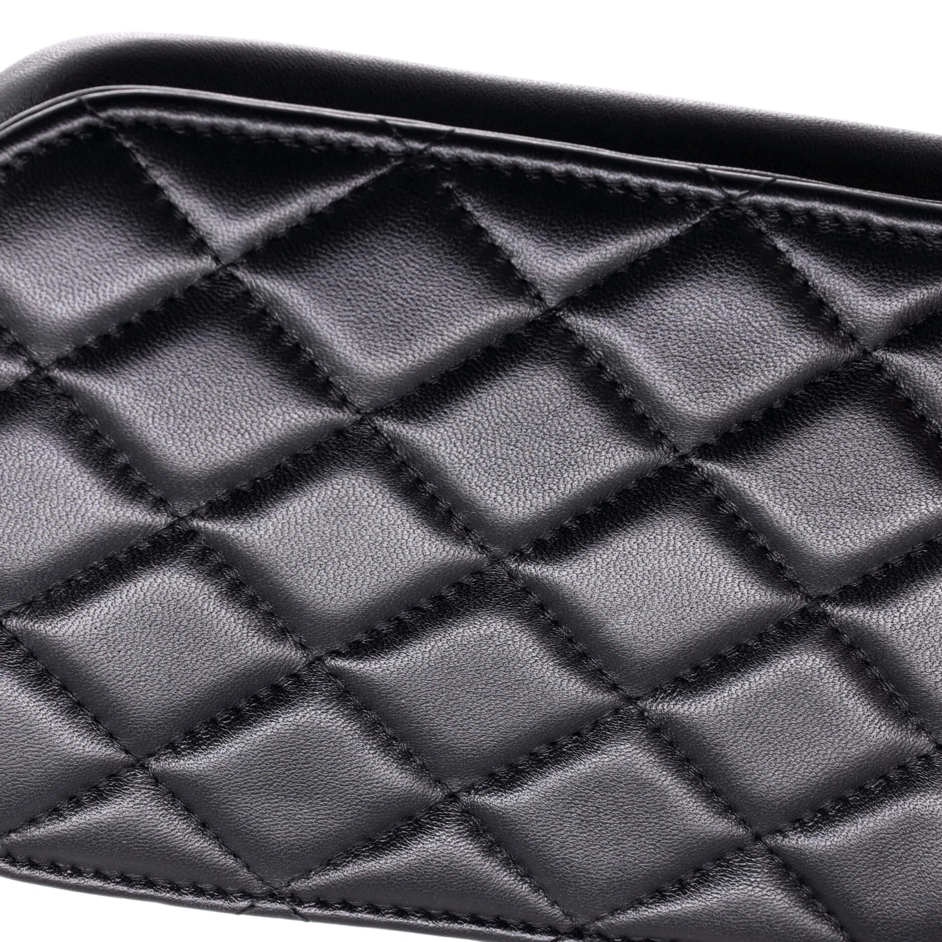 CC Flap Phone Holder Crossbody Bag Quilted Lambskin