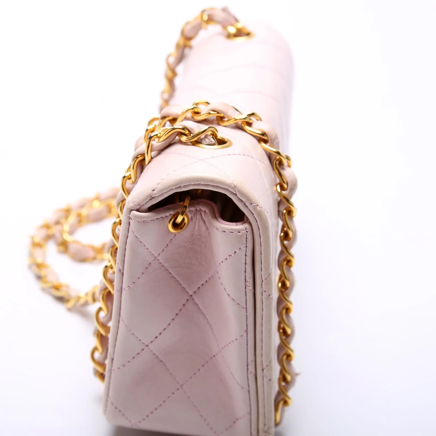 CC Full Flap Mini Bag Quilted Lambskin Vintage