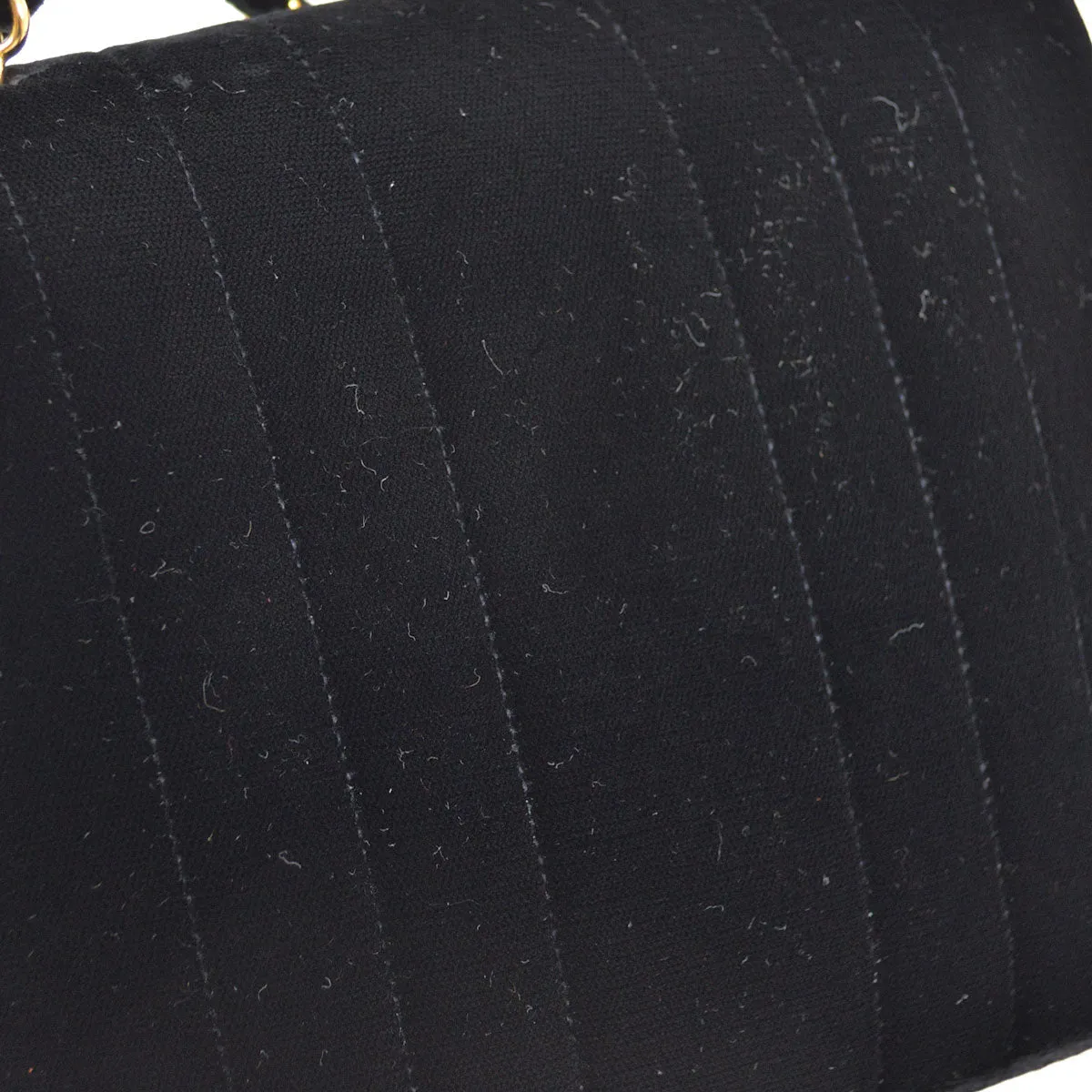 CHANEL 1994-1996 Vertical Handbag Black Velvet 14372