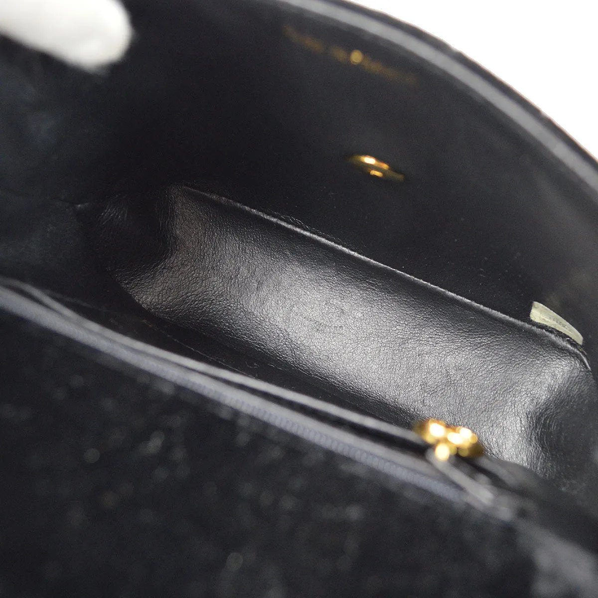 CHANEL 1994-1996 Vertical Handbag Black Velvet 14372