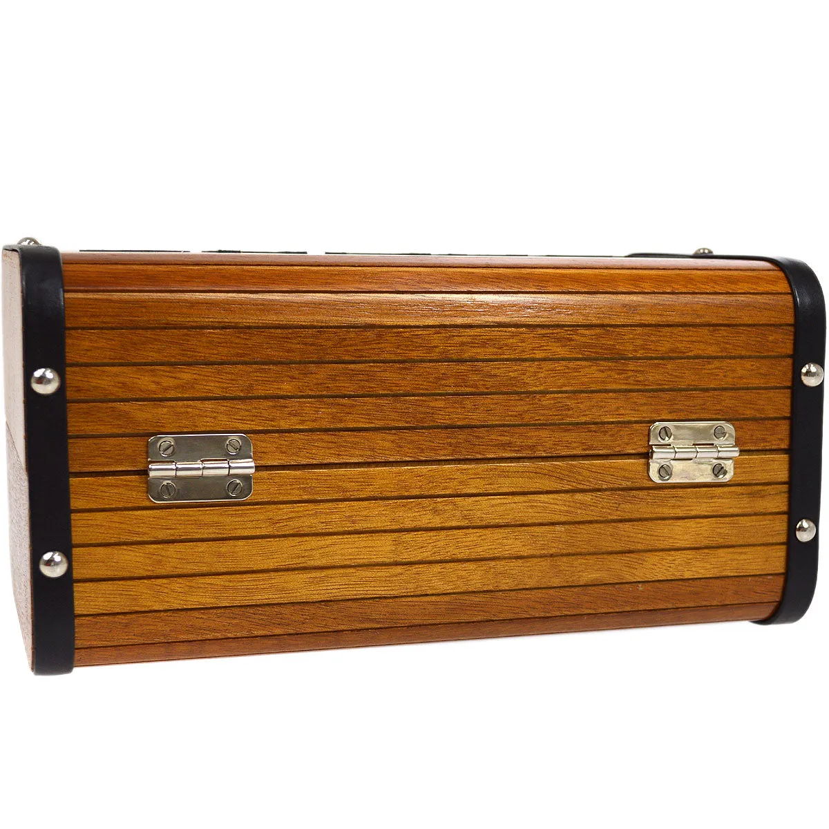 CHANEL 1996 Brown Wooden Vanity Handbag Box 84437