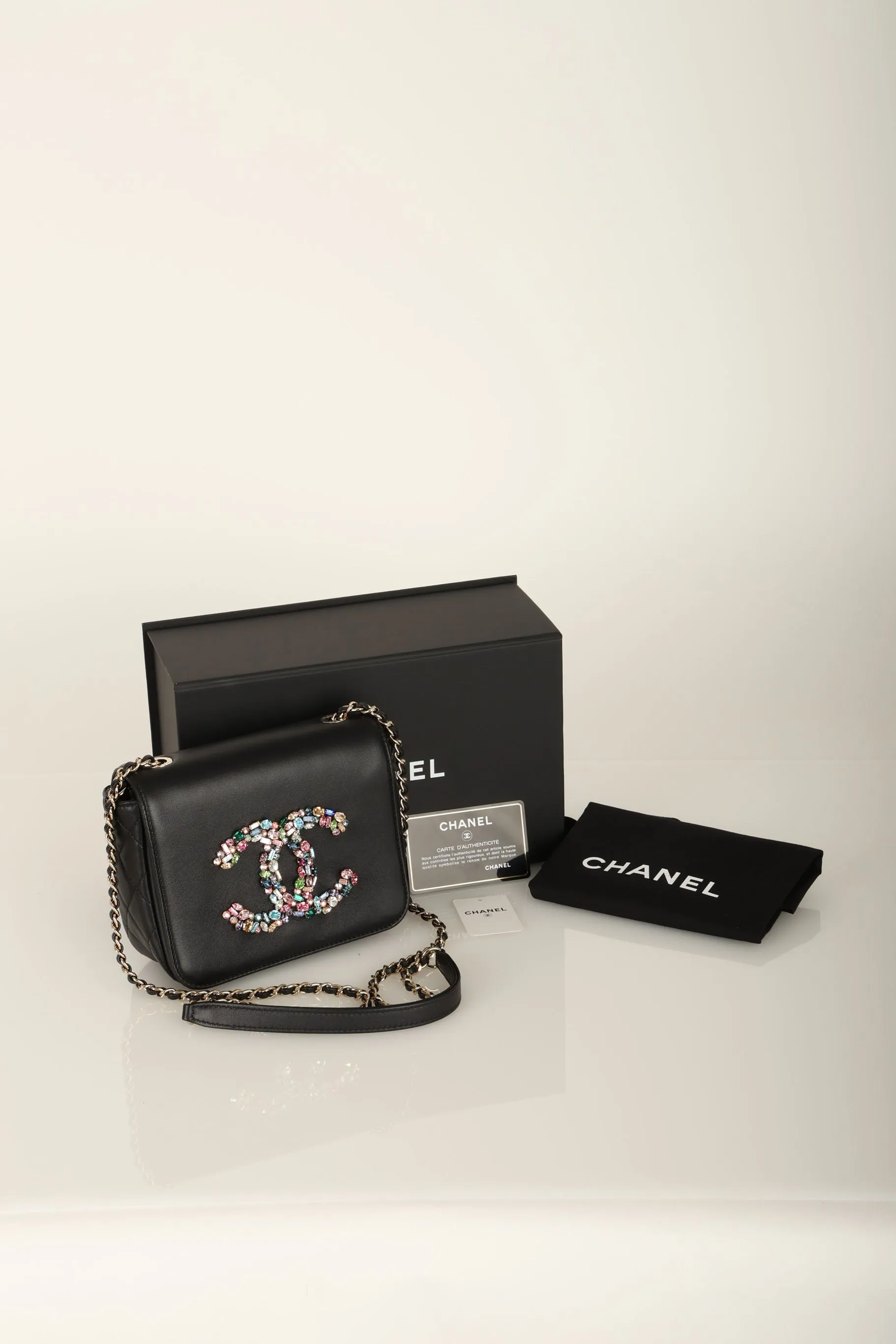 Chanel 21C Calfskin Gemstone Mini Square Full Flap