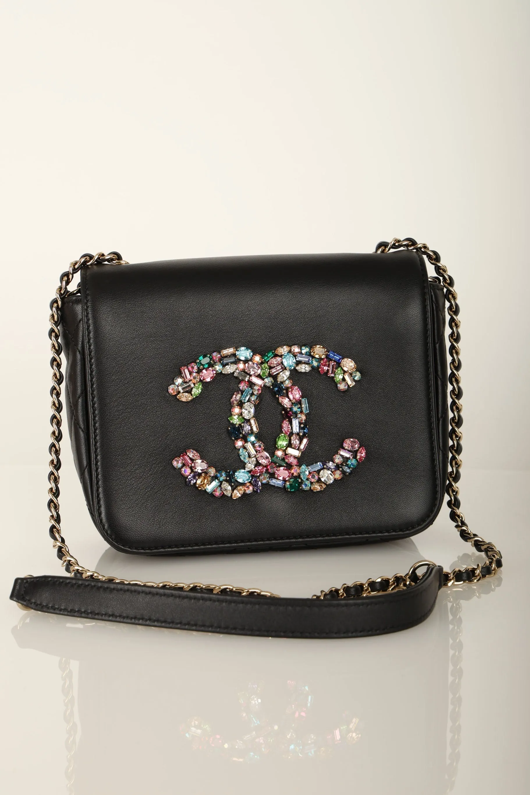 Chanel 21C Calfskin Gemstone Mini Square Full Flap