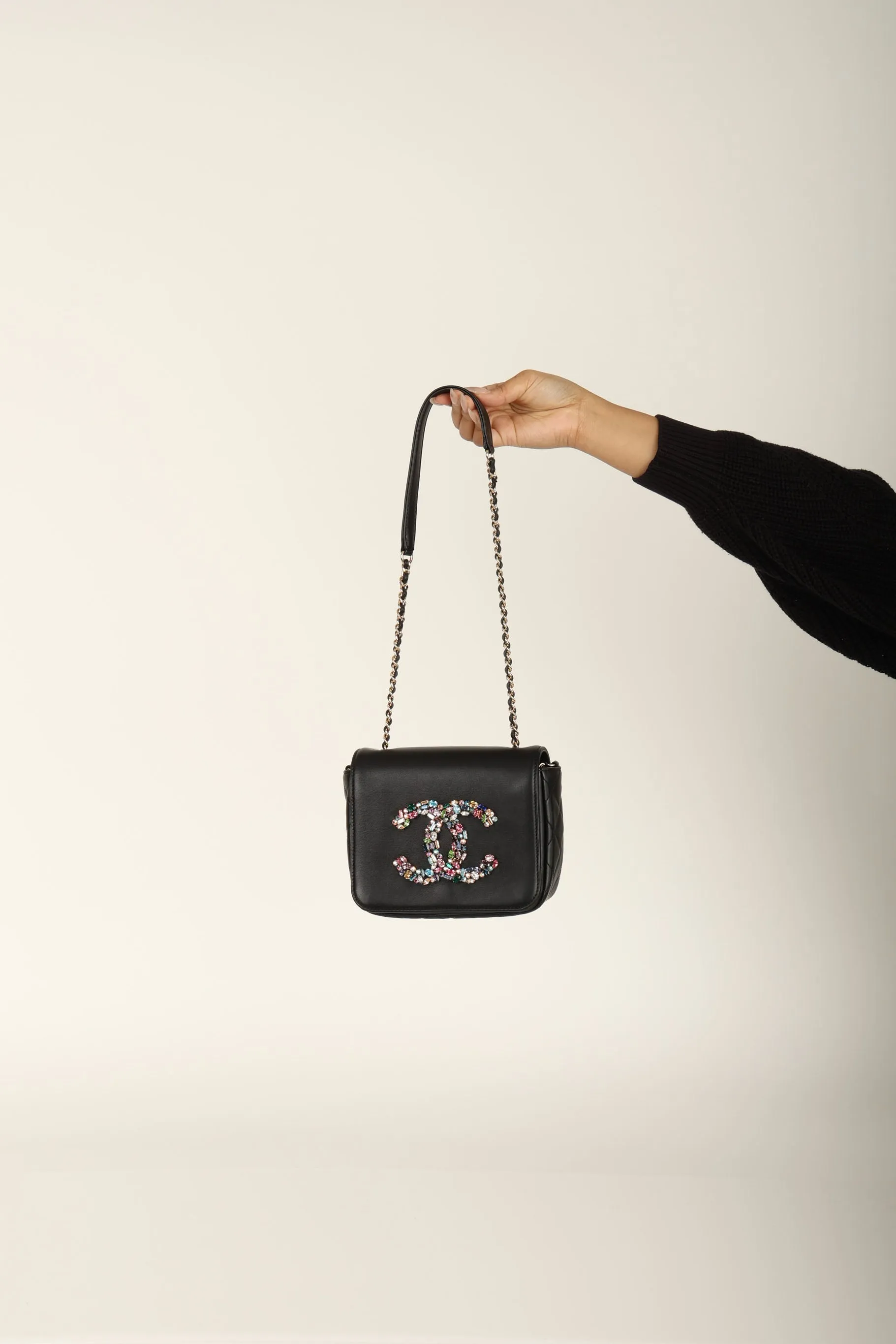 Chanel 21C Calfskin Gemstone Mini Square Full Flap
