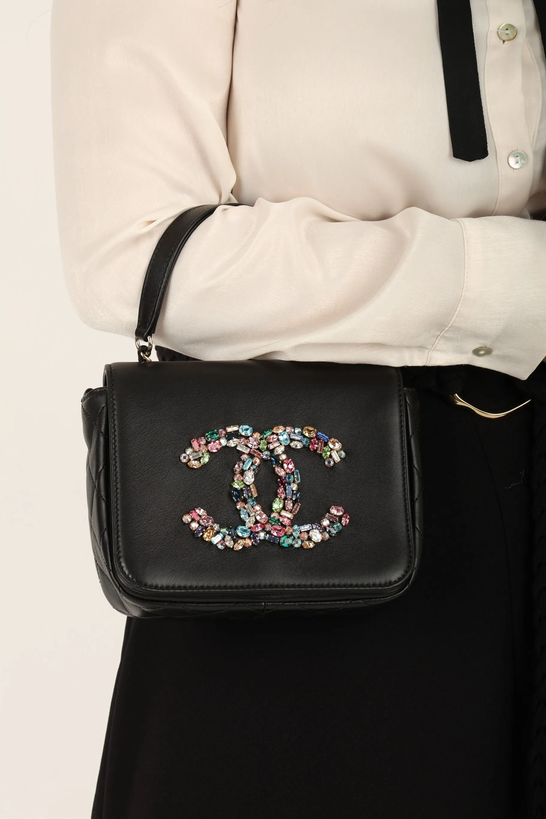 Chanel 21C Calfskin Gemstone Mini Square Full Flap
