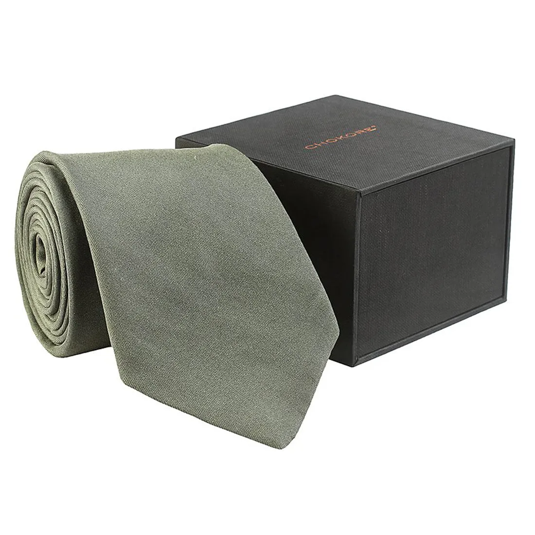 Chokore Dark Grey Twill Silk Tie - Solids line