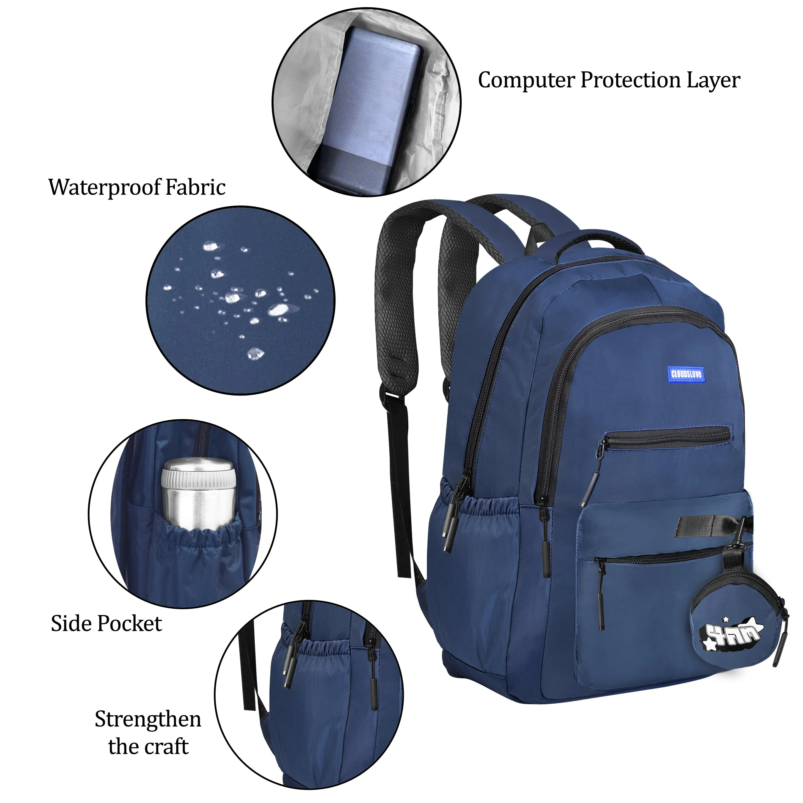 Clouds Love School Bag|Tuition Bag|College Backpack|ForGirls&Women|Waterproof Bag (Blue)