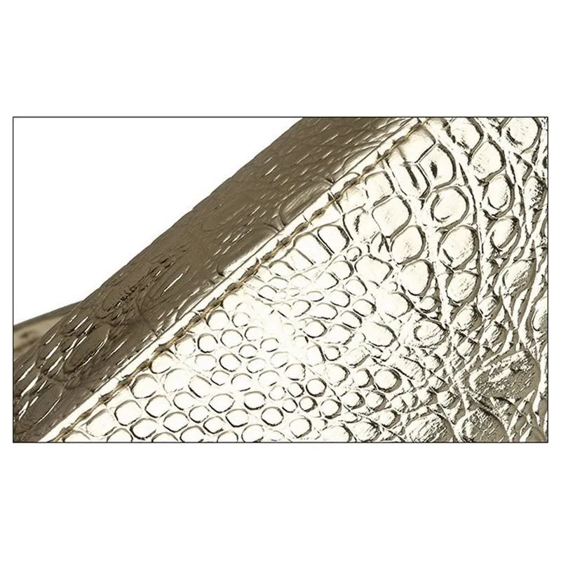 CrocLuxe Exotic Leather Zipper Tote Shoulder Bag