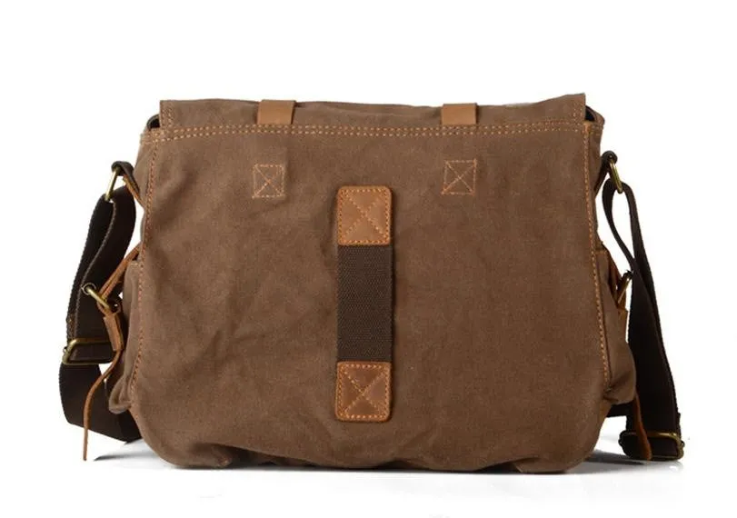 Dark Coffee DSLR Vintage Canvas Leather Camera Bag