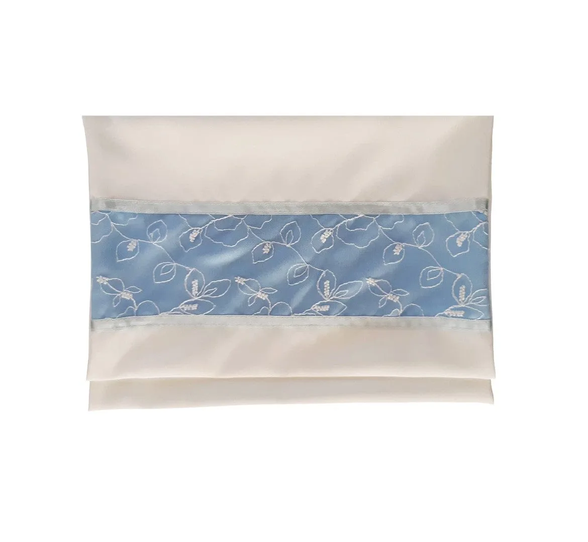 Delicate Baby Blue Flowers Tallit for women, Bat Mitzvah Tallit, Girl's Tallit, Women's Tallit