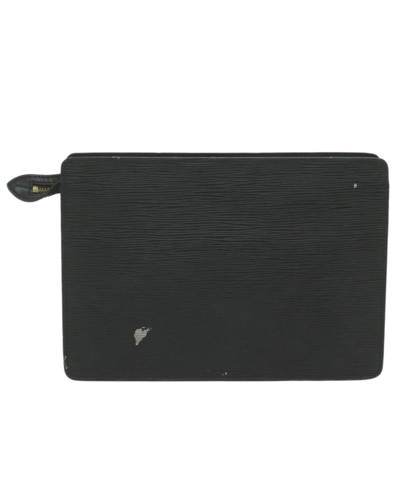 Epi Leather Clutch Bag with Metal Fittings and Pocket