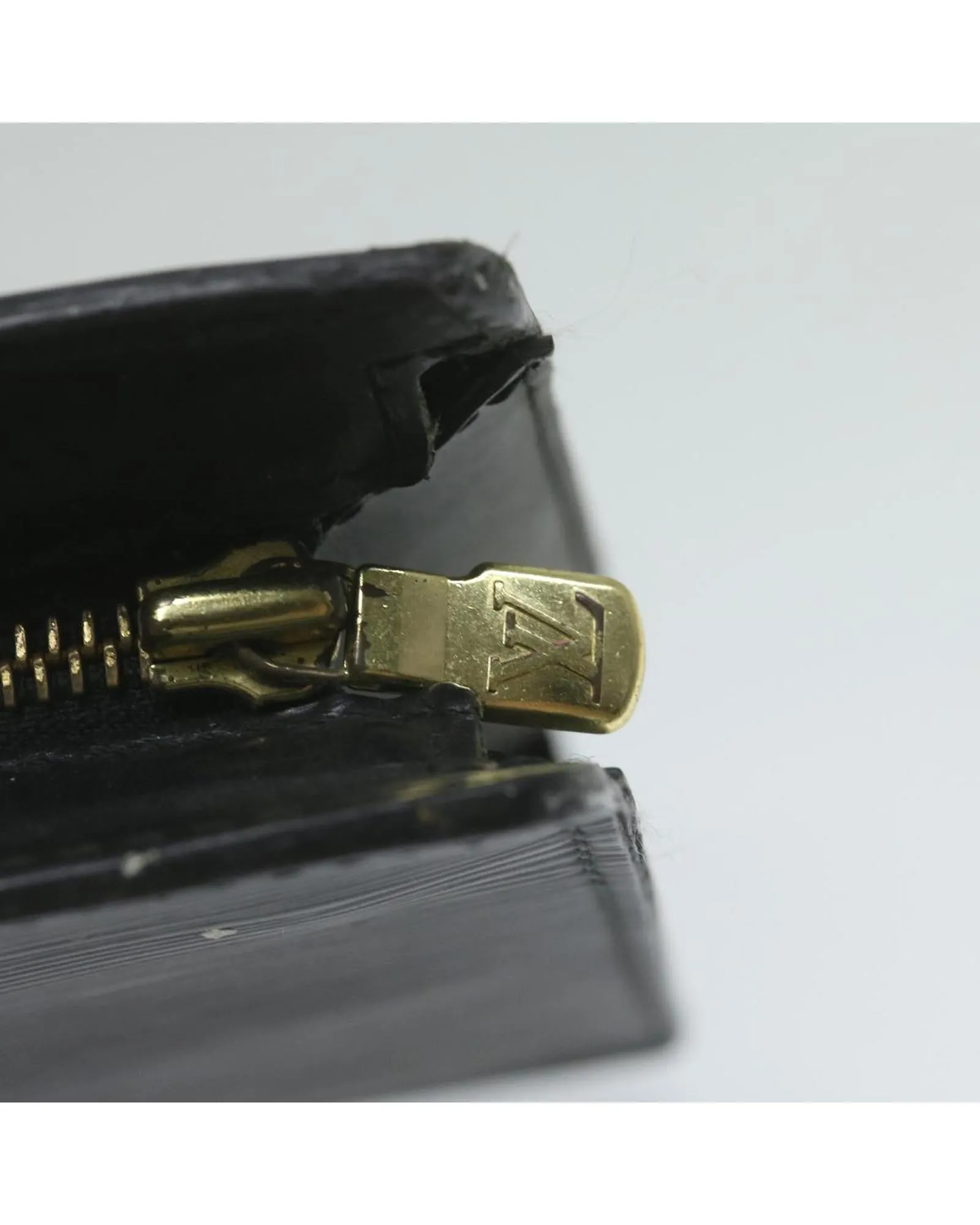 Epi Leather Clutch Bag with Metal Fittings and Pocket