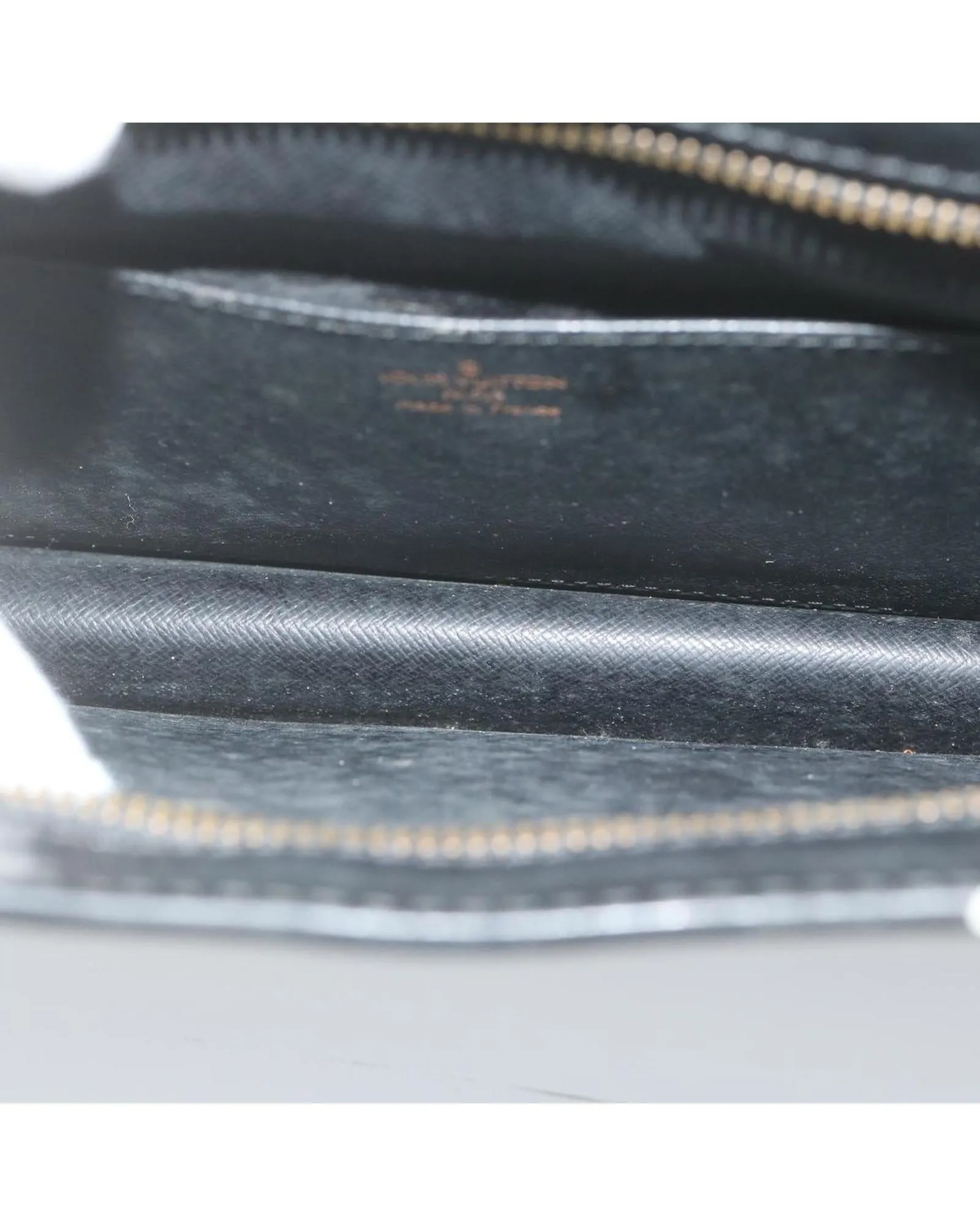 Epi Leather Clutch Bag with Metal Fittings and Pocket