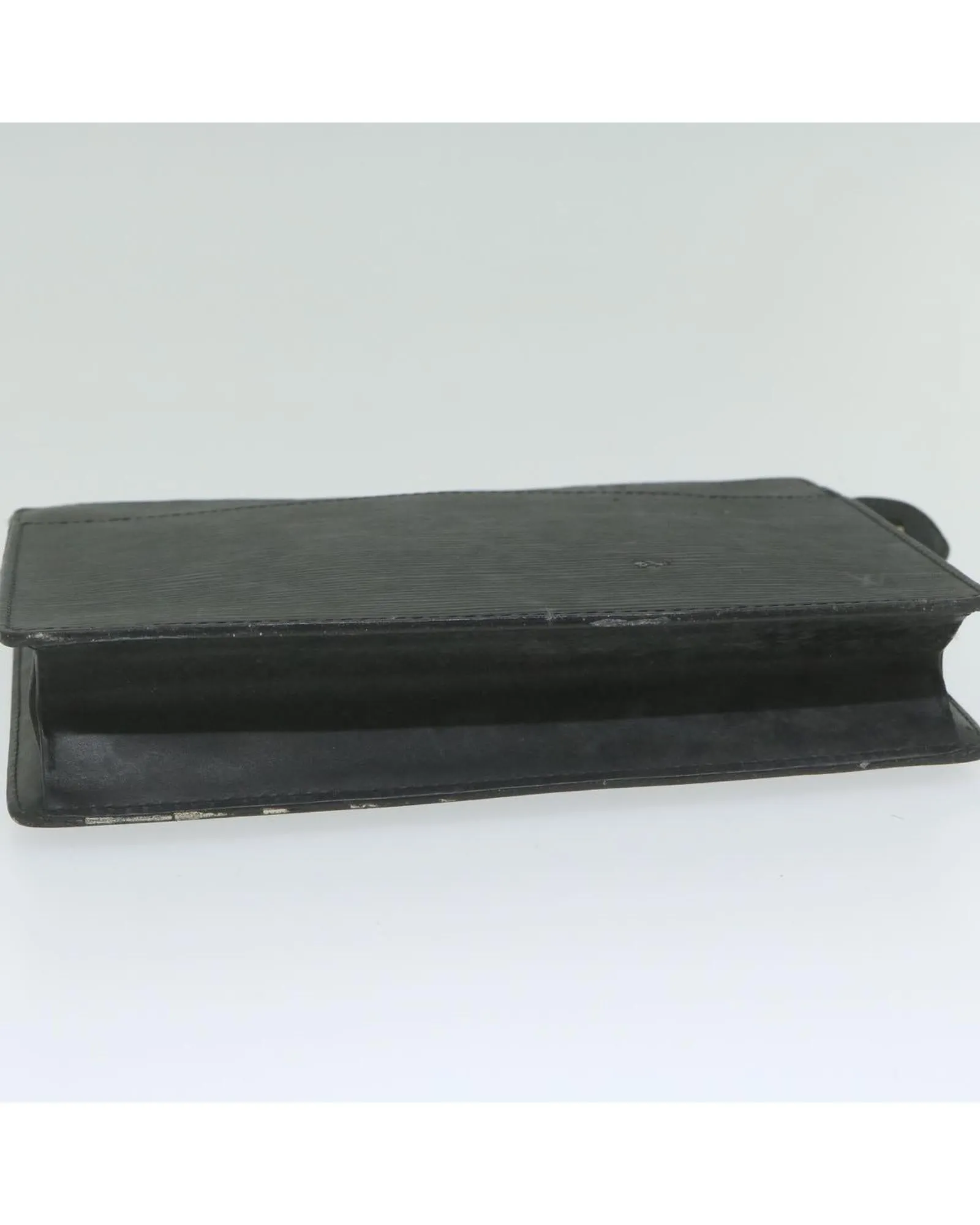 Epi Leather Clutch Bag with Metal Fittings and Pocket