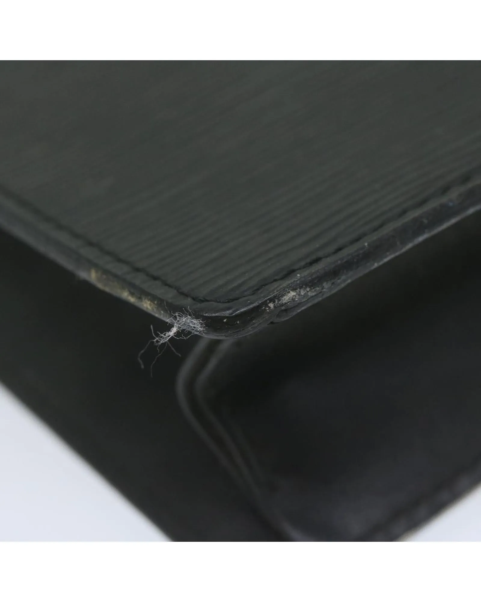 Epi Leather Clutch Bag with Metal Fittings and Pocket