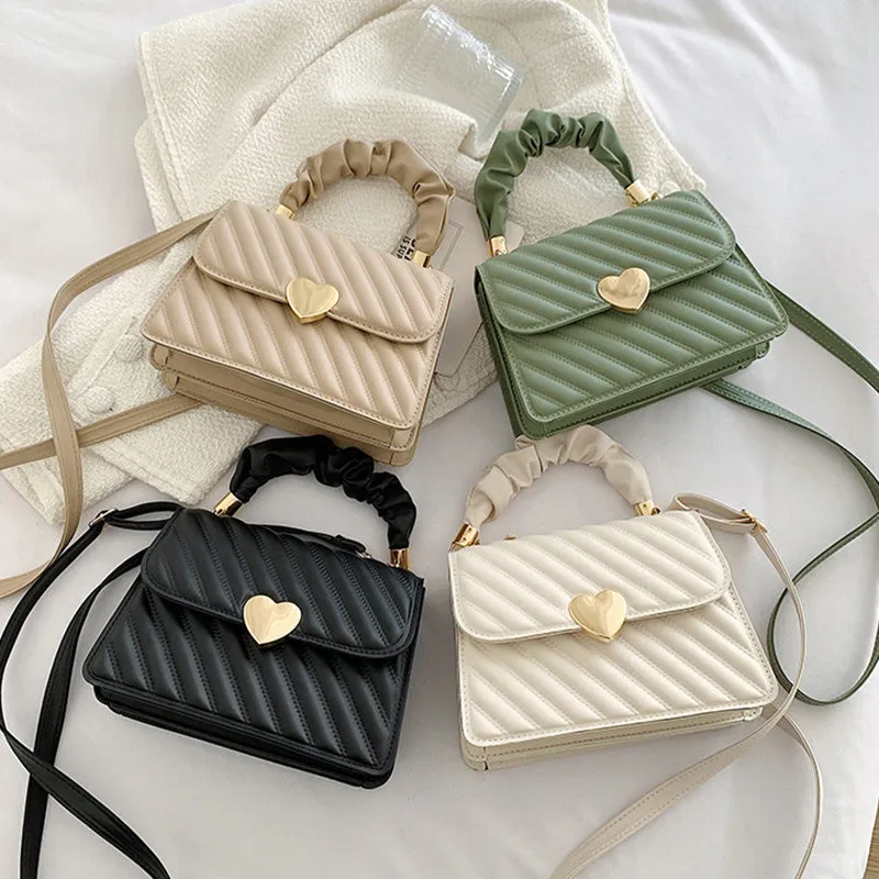 Fashion Chain Shoulder Bag – Love Metal Accent Handbag