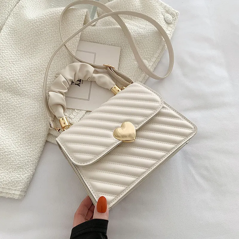 Fashion Chain Shoulder Bag – Love Metal Accent Handbag