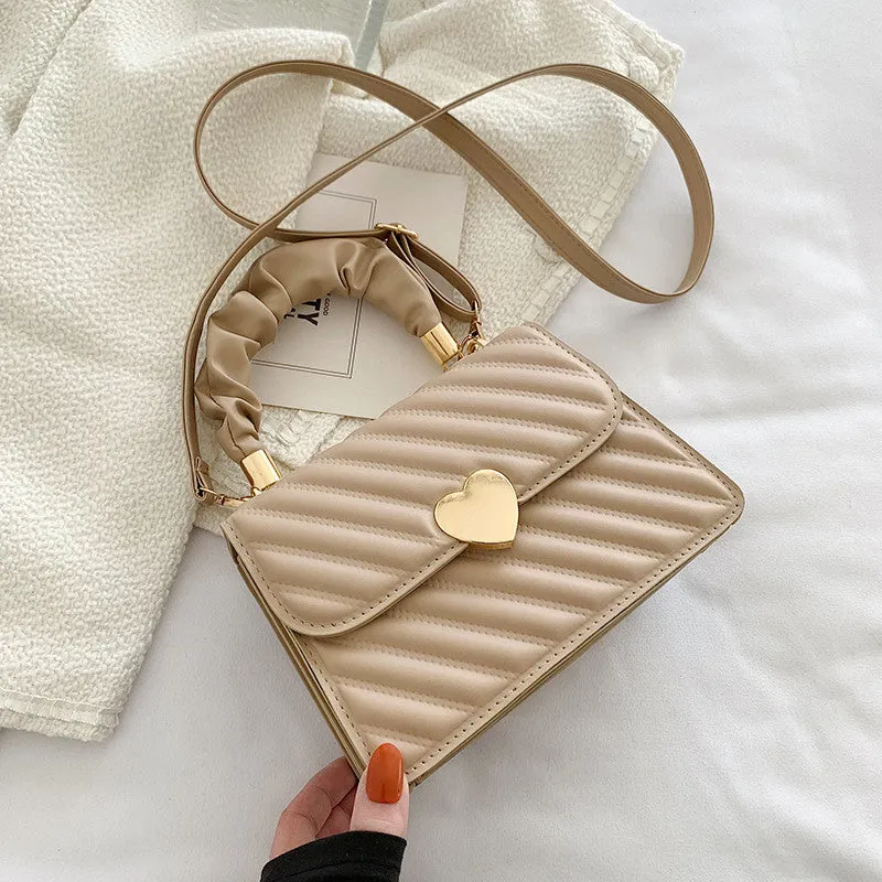 Fashion Chain Shoulder Bag – Love Metal Accent Handbag