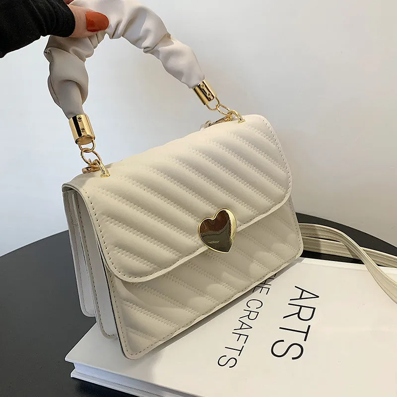 Fashion Chain Shoulder Bag – Love Metal Accent Handbag
