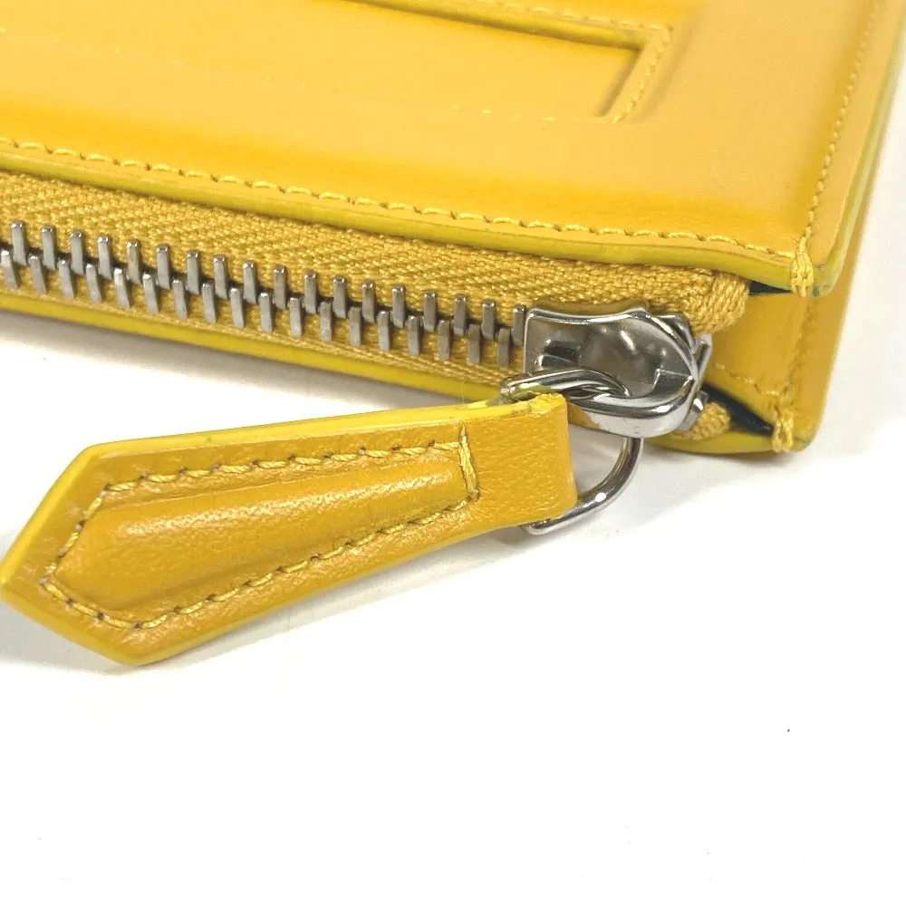 FENDI Clutch bag 7N0114 leather yellow Bag logo FF logo pouch Bucket Women Used