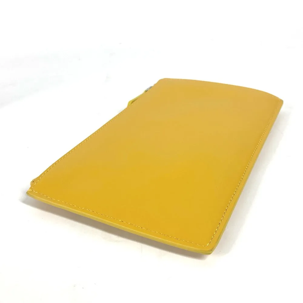 FENDI Clutch bag 7N0114 leather yellow Bag logo FF logo pouch Bucket Women Used